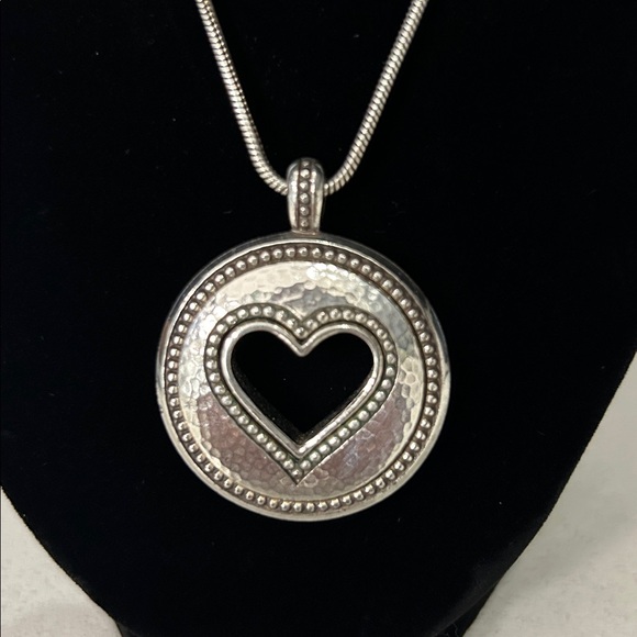 Brighton Silver Heart Pendant Necklace with Crystal Accents - Picture 3 of 5